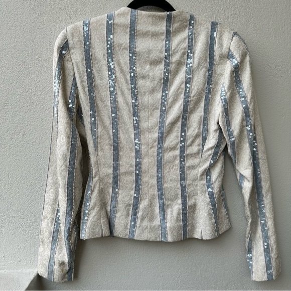 Vintage Salvatore Ferragamo Women’s Pearls and Sequins Blazer Jacket Size Small - Picture 9 of 13
